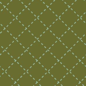 Stitched Grid pattern in moss by Stacy Kenny Mitchell