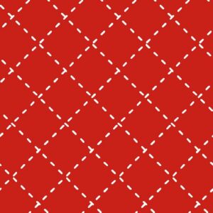 Stitched Grid pattern in red by Stacy Kenny Mitchell