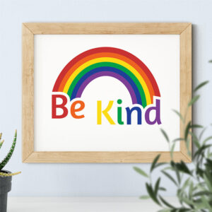 Be Kind Rainbow art print by Stacy Kenny Mitchell