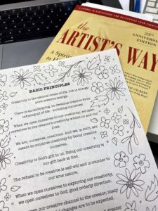 Photo of the Basic Principles decorated with a hand drawn floral border