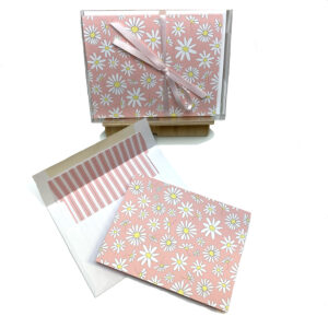 Greta's Pink Daisies Notecard Set by SKM Designs