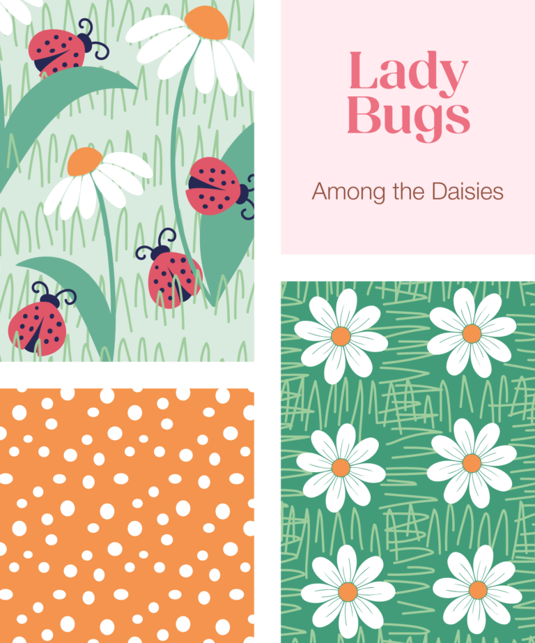 Lady Bugs among the Daisies Collection by Stacy Kenny Mitchell