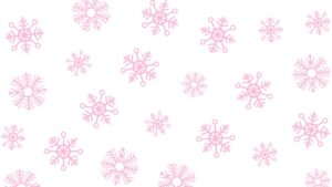 pink snowflakes on white background