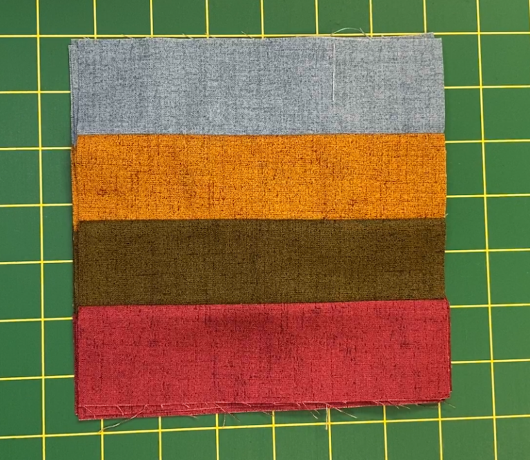 Quilt block made from 4 strips of fabric