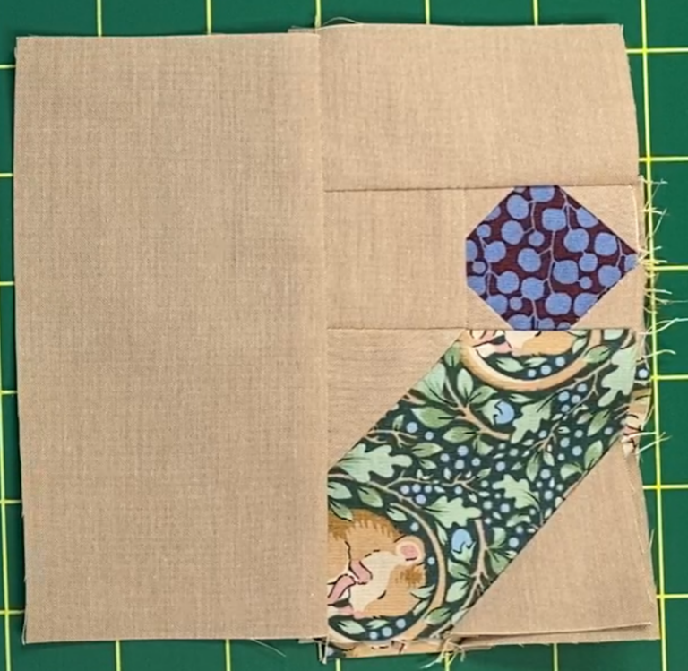 completed corner segment of quilt block